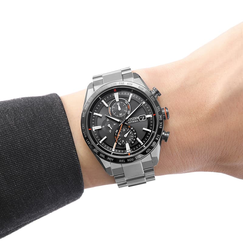 シチズン 腕時計 アテッサ CITIZEN ATTESA メンズ ブラック シルバー