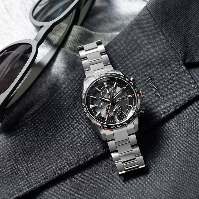 シチズン 腕時計 アテッサ CITIZEN ATTESA メンズ ブラック シルバー