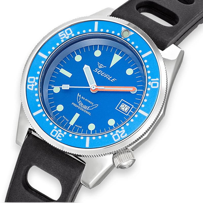 スクワーレ 腕時計 1512 SQUALE 1521OCN-NT ダイバーズ スイス 自動巻き 20万円 メンズ オーシャンブルー ブラック 時計 スクアーレ 機械式 自動巻き 200ｍの画像