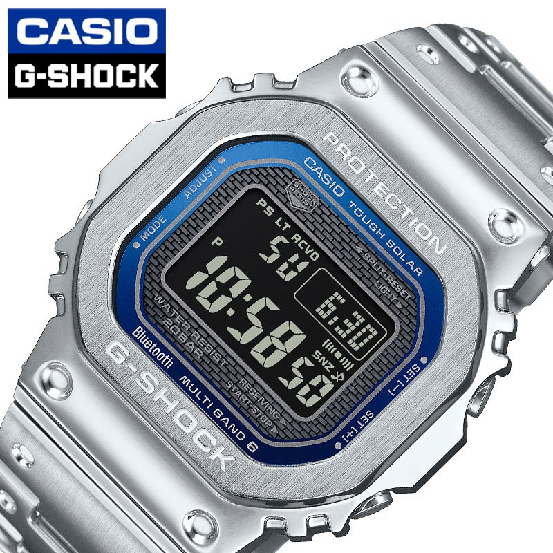 カシオ 腕時計 CASIO 時計 Gショック G-SHOCK ブラック ブルー 男性 メンズ 電波 ソーラー CASIO-GMW-B5000D-2JF メタル 電波ソーラー 電波時計