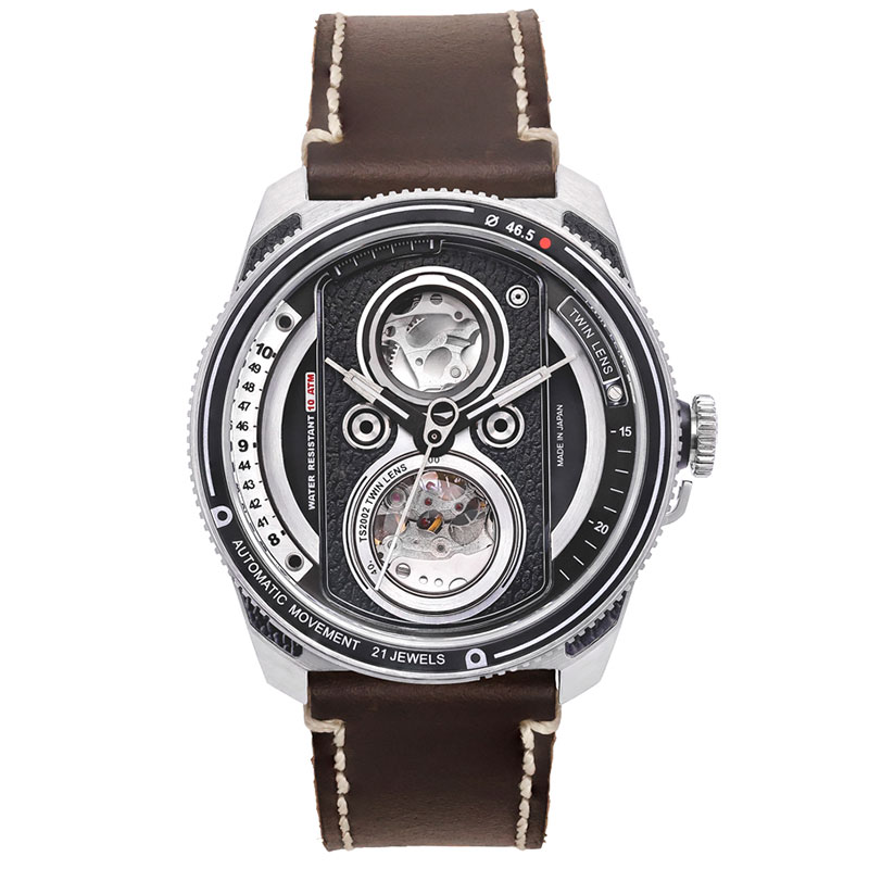 タックス ツインレンズ 腕時計 TACS TWIN LENS メンズ ブラック×シルバー ダークブラウン 時計 機械式 自動巻き TS2002A 人気 おすすめ おしゃれ |  | 01