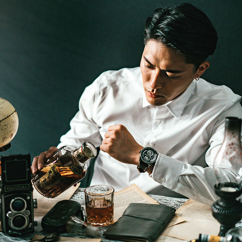 タックス ツインレンズ 腕時計 TACS TWIN LENS メンズ ブラック×シルバー ダークブラウン 時計 機械式 自動巻き TS2002A 人気 おすすめ おしゃれ |  | 08