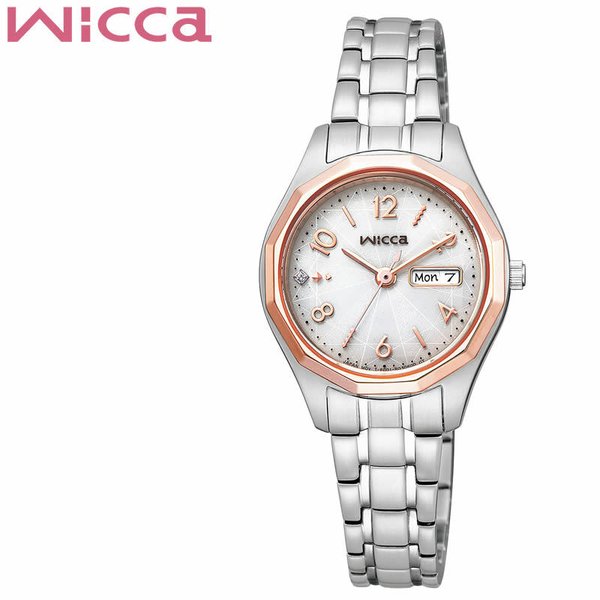 シチズン ウィッカ ソーラーテック 時計 CITIZEN wicca 腕時計 デイデイト レディース ホワイト KH3-533-11｜watch-lab