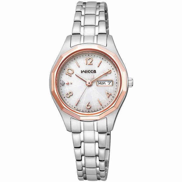 シチズン ウィッカ ソーラーテック 時計 CITIZEN wicca 腕時計 デイデイト レディース ホワイト KH3-533-11｜watch-lab｜02