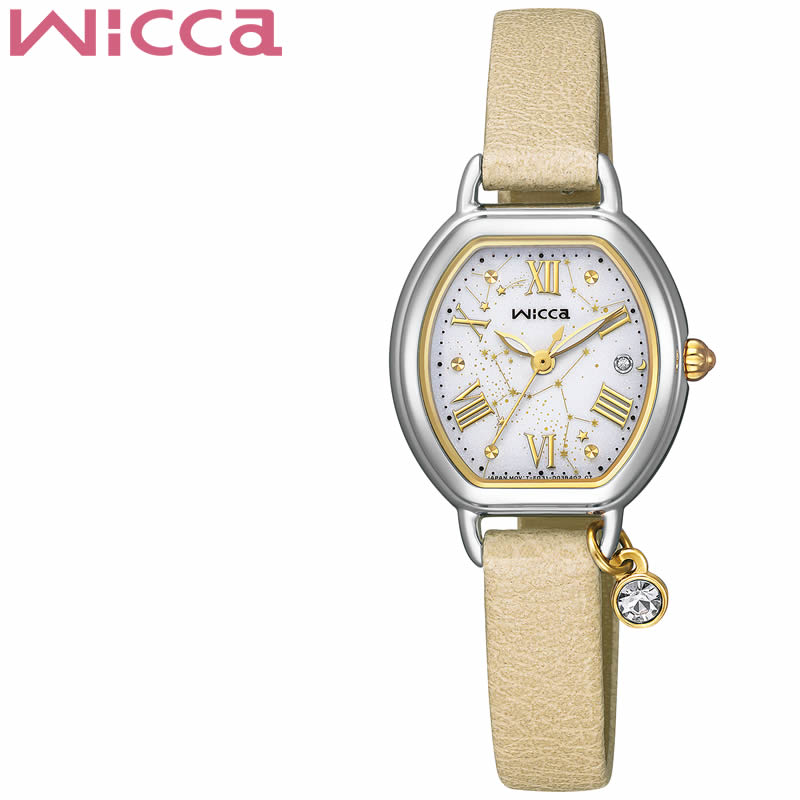 シチズン 腕時計 ウィッカ CITIZEN Wicca レディース ホワイト ベージュ 時計 ソーラー 限定サステナブルモデル CITIZEN wicca SOLAR-TECH KP2-515-12｜watch-lab
