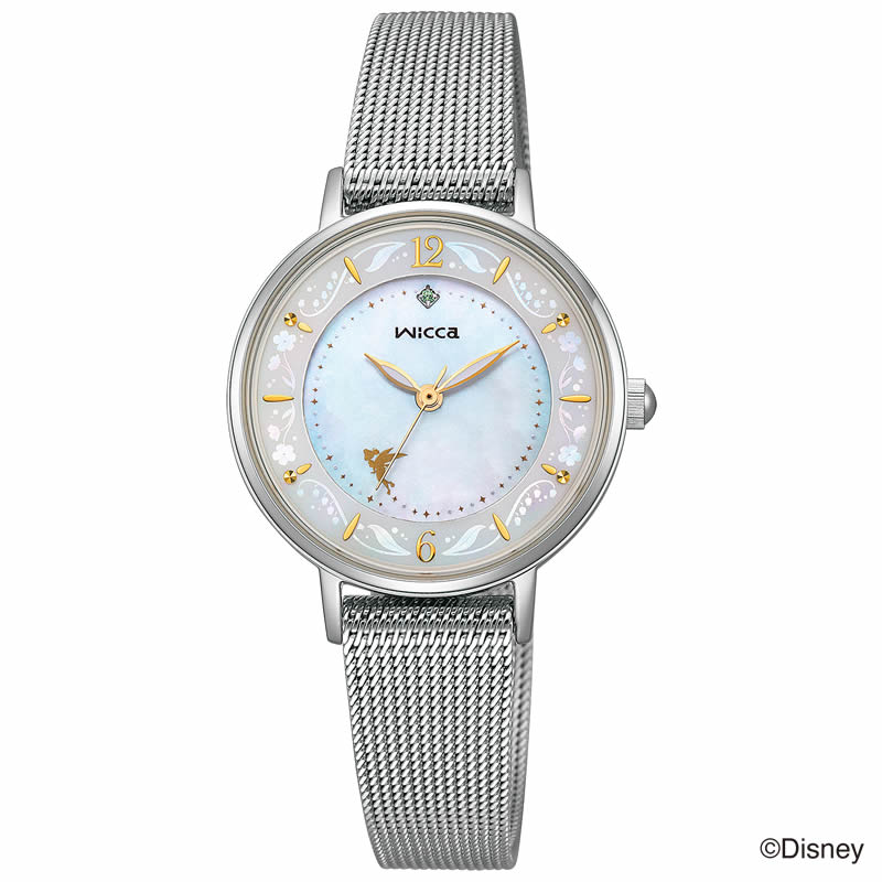 シチズン ウォルト・ディズニー・カンパニー創立100周年 腕時計 ウィッカ 「ティンカー・ベル」 CITIZEN Wicca レディース ホワイト シルバー 時計 ソーラー｜watch-lab｜02