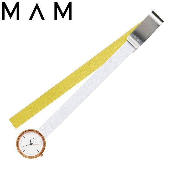 マム 腕時計 クリップ MAM 時計 Clip メンズ レディース ホワイト MAM087 人気 おすすめ タンニン なめし 革 レザー ベルト バンブー 竹製 ガチャベルト