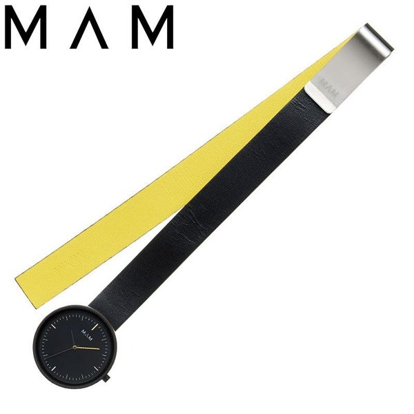 マム 腕時計 クリップ MAM 時計 Clip メンズ レディース ブラック MAM089 人気 おすすめ タンニン なめし 革 レザー ベルト サンダルウッド