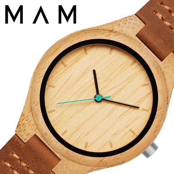 マム ウッドウォッチ 木製 時計 MAM 腕時計 ヒスト HISTO レディース ブラウン MAM602 人気 ブランド ベルト レザー おしゃれ シンプル 大人 かわいい