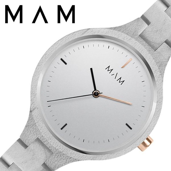 マム ウッドウォッチ 木製 時計 MAM 腕時計 シルト SILT レディース グレー MAM605 人気 ブランド お洒落 シンプル 大人 個性的 カジュアル