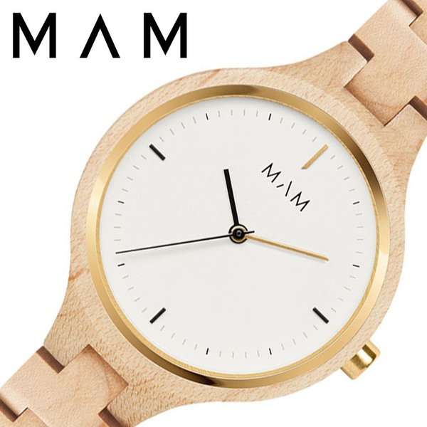 マム ウッドウォッチ 木製 時計 MAM 腕時計 シルト SILT レディース ホワイト MAM607 人気 ブランド お洒落 シンプル 大人 個性的 カジュアル