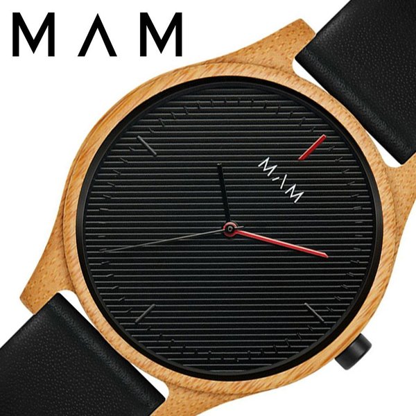 マム ウッドウォッチ 木製 時計 MAM 腕時計 アレノ ARENO ユニセックス メンズ レディース ブラック MAM615 人気 ブランド 革 レザー ベルト おしゃれ