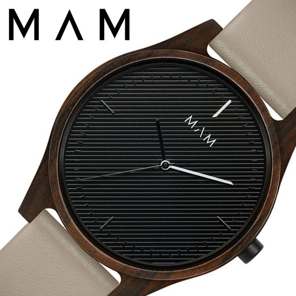 マム ウッドウォッチ 木製 時計 MAM 腕時計 アレノ ARENO ユニセックス メンズ レディース ブラック MAM618 人気 ブランド 革 レザー ベルト おしゃれ