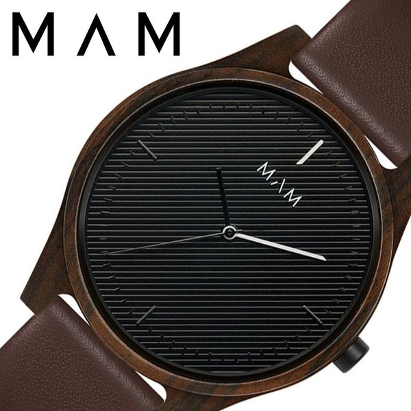 マム ウッドウォッチ 木製 時計 MAM 腕時計 アレノ ARENO ユニセックス メンズ レディース ブラック MAM620 人気 ブランド 革 レザー ベルト おしゃれ