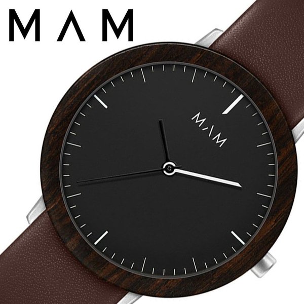 マム ウッドウォッチ 木製 時計 MAM 腕時計 フェラ FERRA ユニセックス メンズ レディース ブラック MAM627 人気 ブランド 革 レザー ベルト おしゃれ