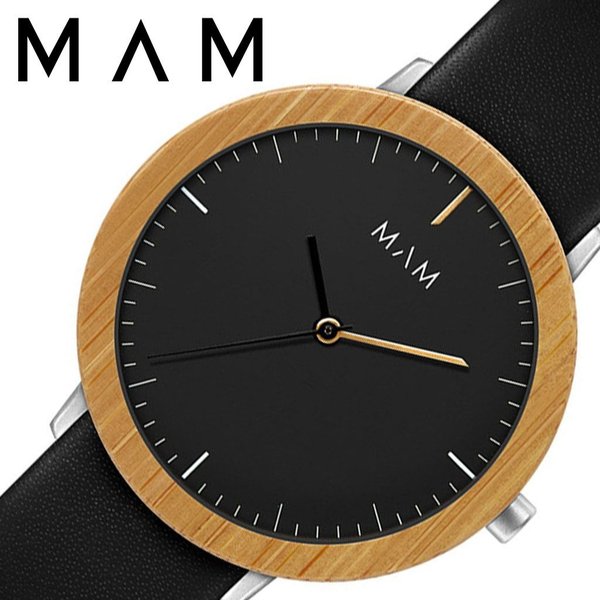 マム ウッドウォッチ 木製 時計 MAM 腕時計 フェラ FERRA ユニセックス メンズ レディース ブラック MAM629 人気 ブランド 革 レザー ベルト おしゃれ