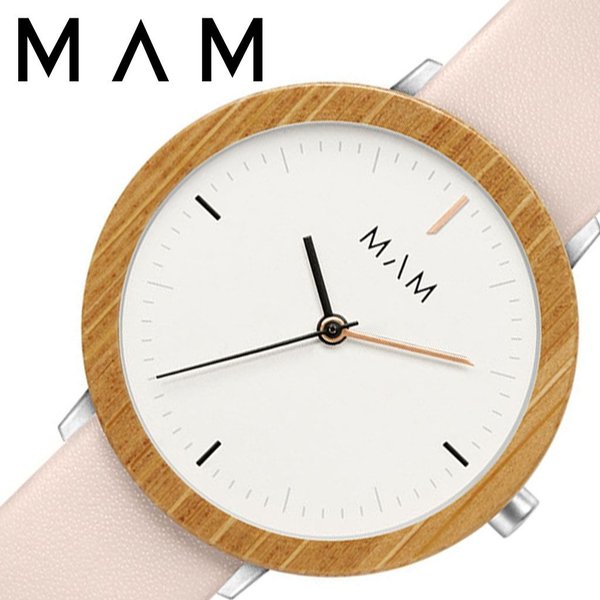 マム ウッドウォッチ 木製 時計 MAM 腕時計 フェラ FERRA レディース ホワイト MAM631 人気 ブランド ベルト レザー おしゃれ シンプル 大人 かわいい