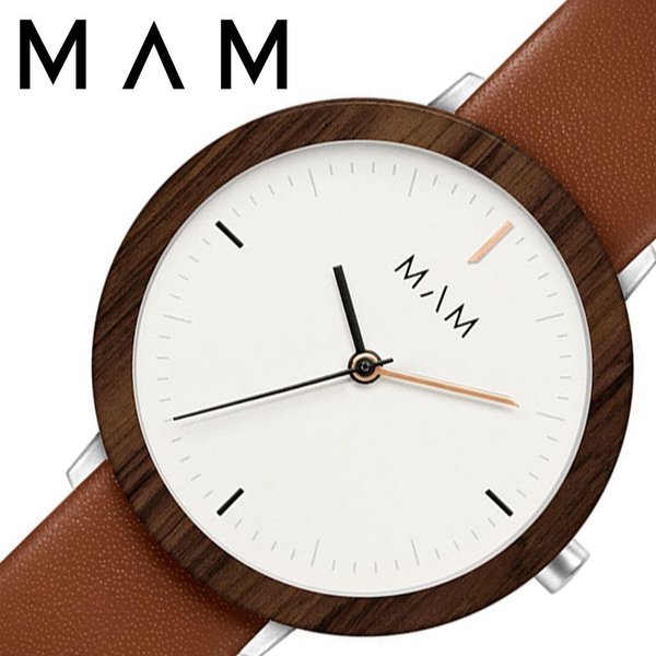 マム ウッドウォッチ 木製 時計 MAM 腕時計 フェラ FERRA レディース ホワイト MAM637 人気 ブランド ベルト レザー おしゃれ シンプル 大人 かわいい