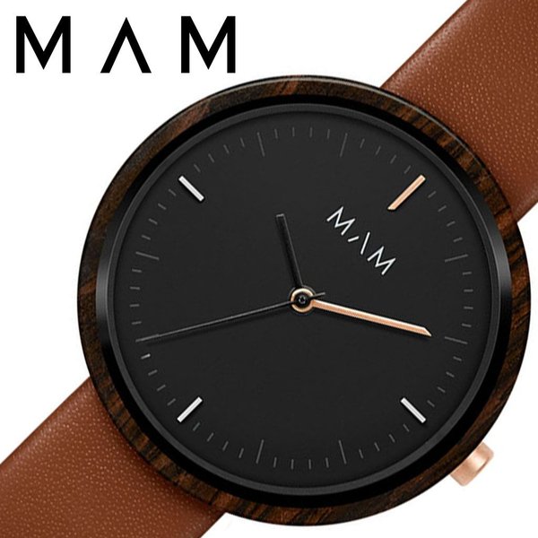 マム ウッドウォッチ 木製 時計 MAM 腕時計 プラノ PLANO レディース ブラック MAM654 人気 ブランド ベルト レザー おしゃれ シンプル 大人 かわいい