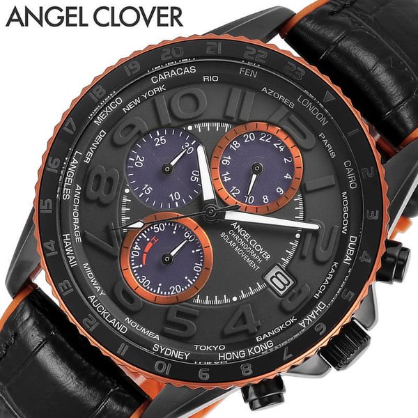 エンジェルクローバー 腕時計 モンドソーラー AngelClover 時計 MOND SOLAR メンズ ブラック オレンジ MOS44BK-BK 新作 人気 ブランド おすすめ おしゃれ