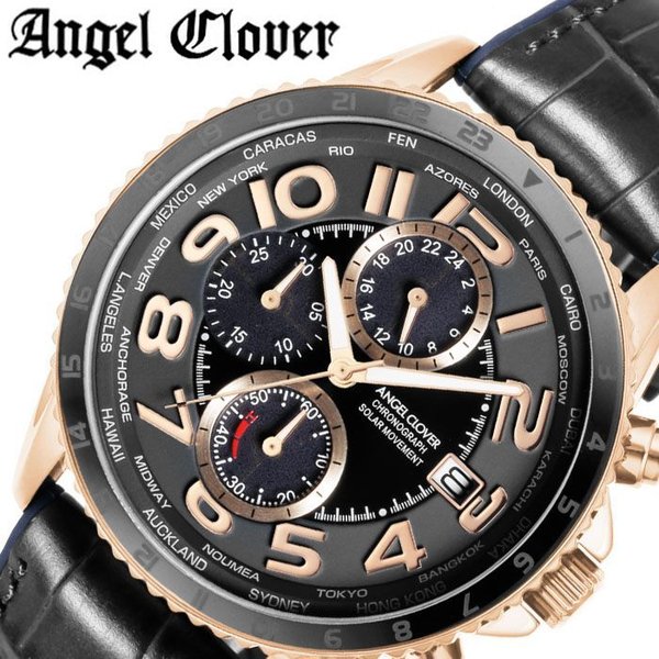 エンジェルクローバー 時計 Angel Clover 腕時計 モンド ソーラー MOND SOLAR メンズ ブラック MOS44PBK-BK 正規品 人気 ブランド ソーラー