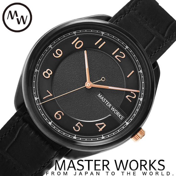 マスターワークス 替えベルト付き 限定モデル 日本製 時計 クアトロ003 MASTER WORKS 腕時計 Quattro メンズ レディース ブラック MW06BB1-GCBKG81 ペア