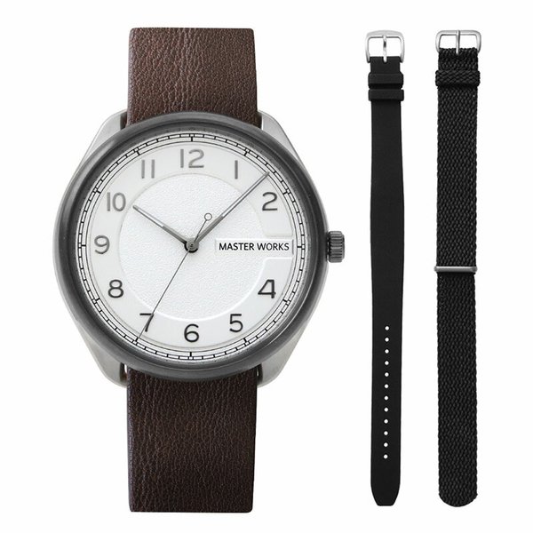 マスターワークス 腕時計 替えベルト2本付き 限定セット クアトロ001 MASTER WORKS 時計 Quattlo001 メンズ ホワイト  MW06SGS2 人気 ブランド