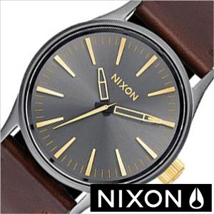 ニクソン 腕時計 セントリー レザー時計 NIXON Sentry38LeatherGunmetal / Gold