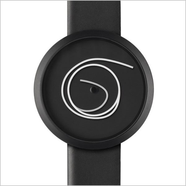 美品 ナバ デザイン ORA UNICA 36mm メンズ クォーツ 腕時計 糸くずが時間を表示！？とにかくユニークな腕時計Ora Unica