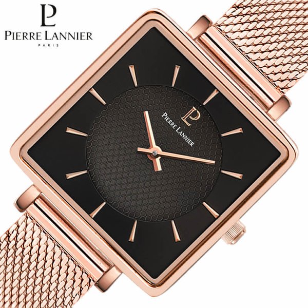ピエールラニエ 腕時計 レカレ Pierre Lannier Lecare レディース ブラック ピンクゴールド 時計 P008F938