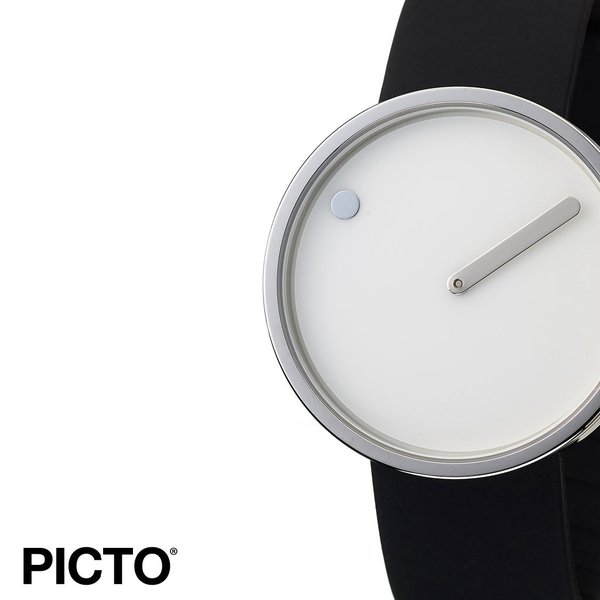 ピクト 時計 PICTO 腕時計 スティールケース アンド シリコンストラップ STEEL CASE &amp; SILICONE STRAP メンズ ホワイト PIC-43364-0120S 個性的 デザイン