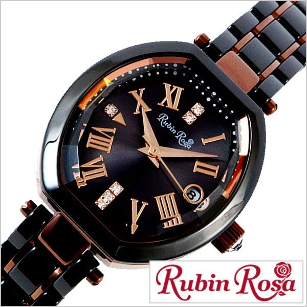 ルビンローザ 腕時計 RubinRosa 時計 レディース ブラック R308BRBK
