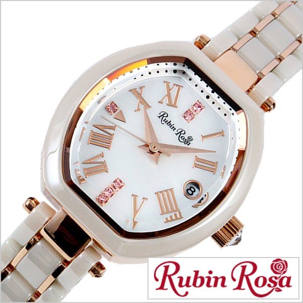 ルビンローザ 腕時計 RubinRosa 時計 レディース ホワイト R308PBE