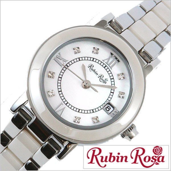 ルビンローザ 腕時計 RubinRosa 時計 レディース ホワイト R309SBE