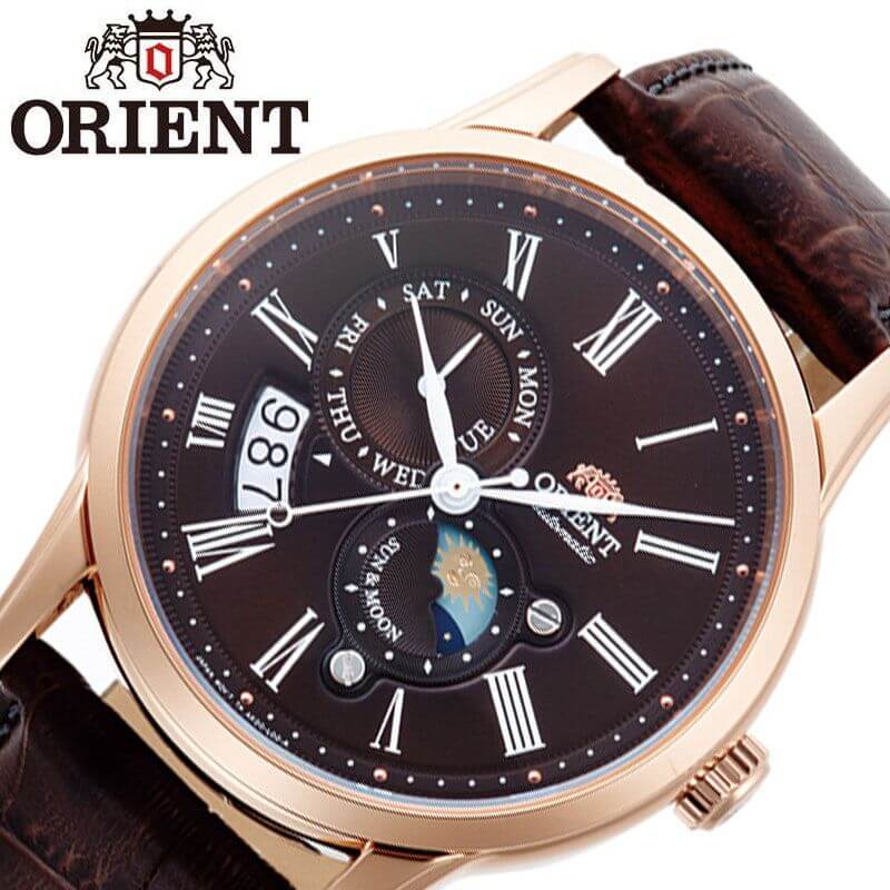 オリエント 腕時計 ORIENT 時計 クラシック メカニカルサンアンドムーン CLASSIC MECHANICAL SUN&MOON 男性 メンズ RN-AK0002Y かっこいい 彼氏 夫