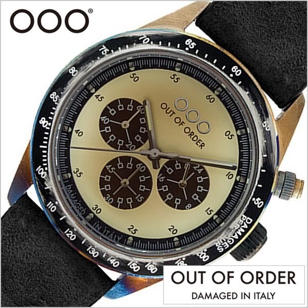 アウトオブオーダー 時計 OUT OF ORDER 腕時計 クロノグラフォ CRONOGRAFO メンズ クリーム OOO-001-4-NE-CR