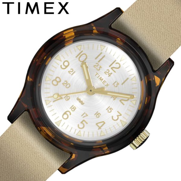 タイメックス 腕時計 キャンパー オリジナルキャンパー 29mm トータスケース TIMEX Camper Original Camper 29mm レディース シルバー ベージュ 時計 TW2T96100｜watch-lab