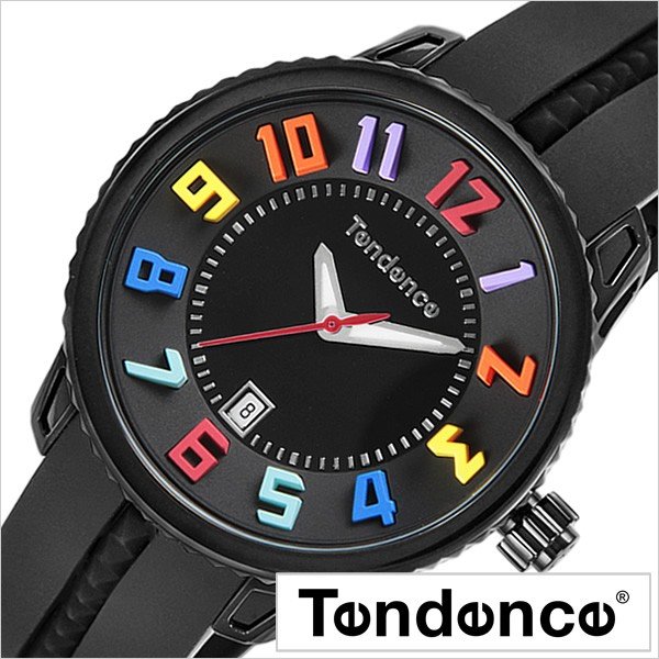 テンデンス 時計 ガリバーレインボーミディアム TENDENCE 腕時計 GULLIVER ROUND Rainbow Medium メンズ レディース ブラック S-TY930610