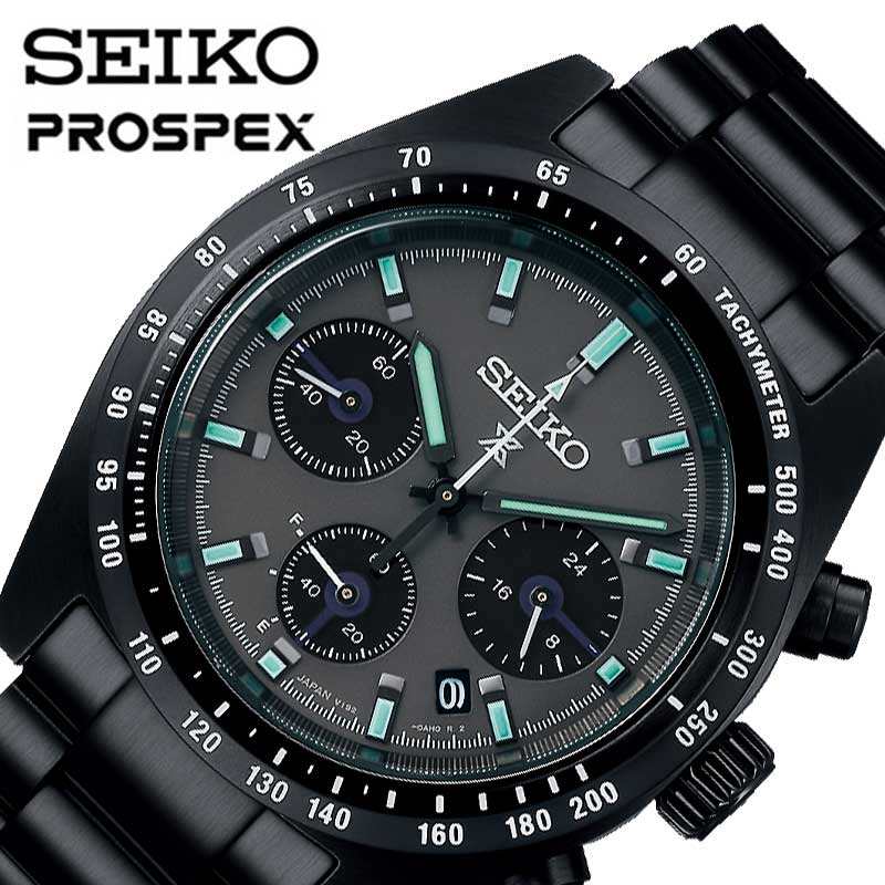 セイコー 腕時計 プロスペックス SEIKO PROSPEX メンズ ブラック 時計 ソーラー クォーツ The Black Series SPEEDTIMER ソーラークロノグラフ SBDL103｜watch-lab
