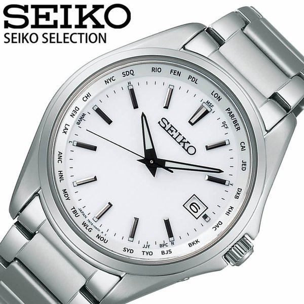 セイコー セレクション ソーラー 電波 電波ソーラー 時計 SEIKO SELECTION 腕時計 メンズ ホワイト SBTM287 新作 正規品 人気 ブランド 防水 電波修正｜watch-lab