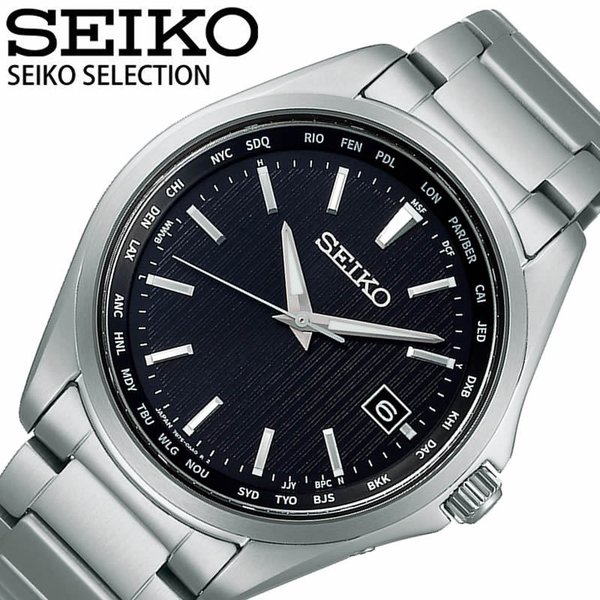 セイコー セレクション ソーラー 電波 電波ソーラー 時計 SEIKO SELECTION 腕時計 メンズ ブラック SBTM291 新作 正規品 人気
