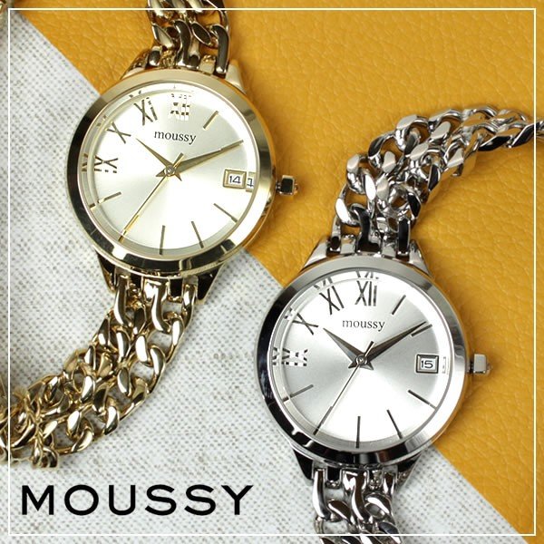 マウジー 腕時計 MOUSSY 時計 ダブルチェイン