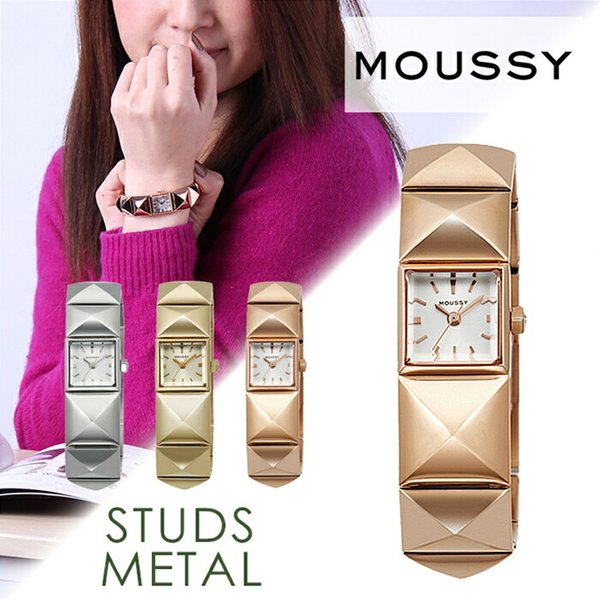 MOUSSY（マウジー） 時計 スタッズ メタル 腕時計 STUDS レディース 
