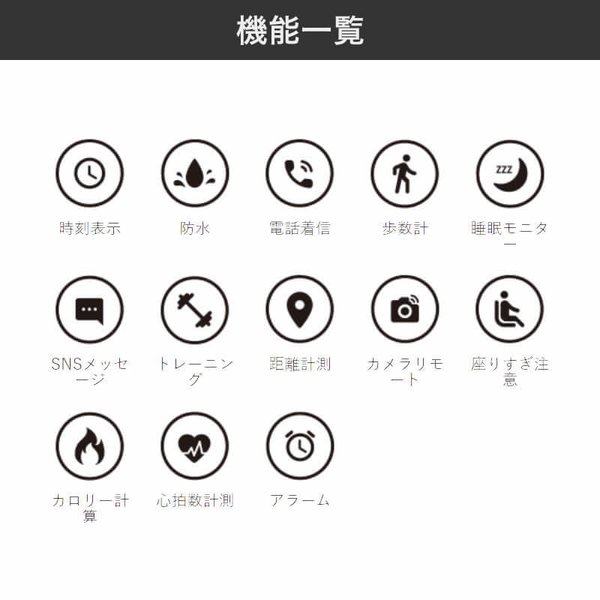 スマートR 腕時計 スマートウォッチ スクエア デザイン iphone対応