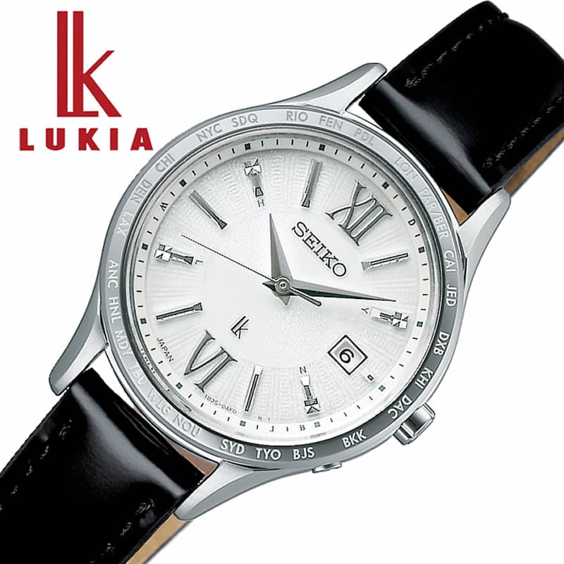 セイコー 腕時計 ルキア SEIKO LUKIA レディース ホワイト ブラック 時計 ソーラー クォーツ 電波時計 SSVV079 人気 おすすめ おしゃれ ブランド