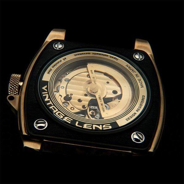タックス 腕時計 ビンテージ レンズ オートマチック2 替えベルト付き 限定モデル TACS 時計 VINTAGE LENS AUTOMATICII メンズ ブラック ゴールド TS1803JP｜watch-lab｜08