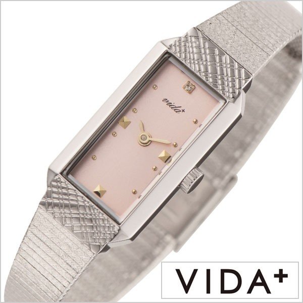 ヴィーダプラス 腕時計 VIDA+ 時計 スクエア型 Rectangular レディース ピンク J83902-SV-PK｜watch-lab