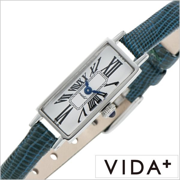 VIDA+ 腕時計 ヴィーダプラス 時計 ミニョン Mignon レディース ホワイト J83922-LE-LBU 正規品 新作 防水 人気 革 レザー ベルト スクエア型｜watch-lab