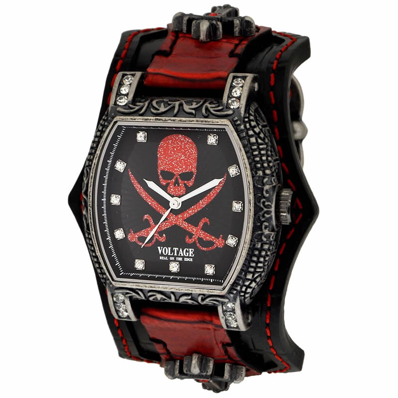 ヴォルテージ VOLTAGE 腕時計 チャーチ CHURCH メンズ VO-024S-02BR 男性 ブラック バイカー ロック 革ジャン コンチョ シルバー 人気 おすすめ おしゃれ｜watch-lab｜02