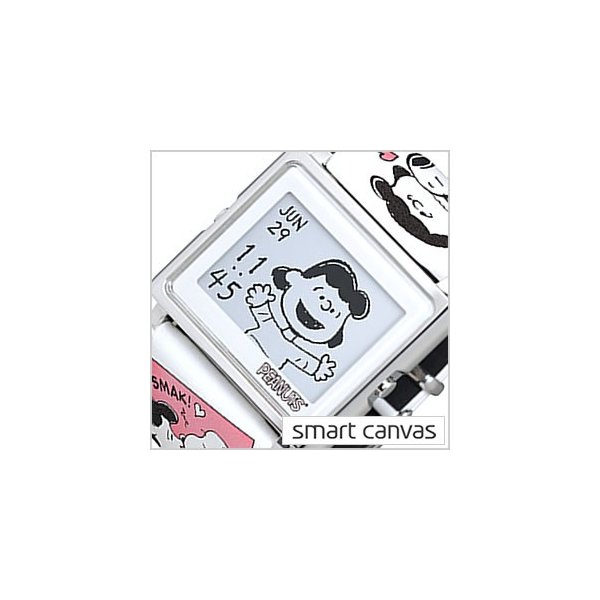 エプソン スマートキャンバス 時計 EPSON Smart Canvas 腕時計 スヌーピーとルーシー・ヴァンペルト SNOOPY BEAGLEHUG  SNOOPY＆Lucy Van Pelt W1-PN20210